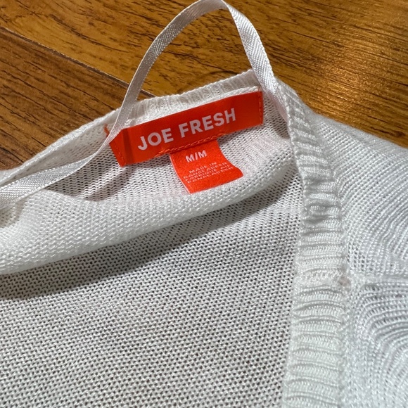 Joe Fresh White Open Knit Top / Sweater / Wrap - Size M - Picture 3 of 4